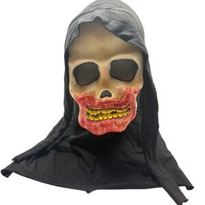 Vintage Easter Unlimited Skull Mask Black Bloody Grim Reaper Halloween